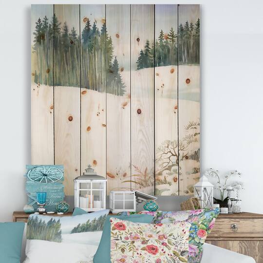 Designart - Pine Forest In Snowy Winter Landscape